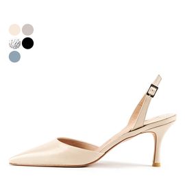 [KUHEE] Sling-back(9018K) 7/8cm-Middle Heel High Heels Separate Office Look Daily Point Handmade Shoes-Made in Korea